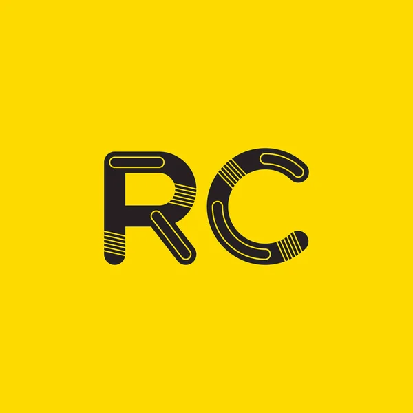 RC letras conectadas logotipo — Vetor de Stock