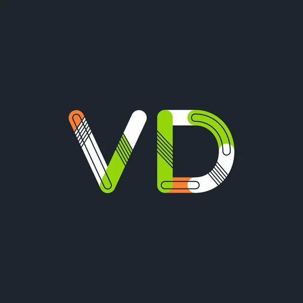 VD letras conectadas logotipo — Vetor de Stock