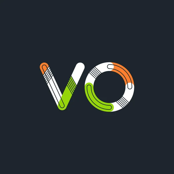 VO συνδεδεμένο γράμματα λογότυπο — Διανυσματικό Αρχείο