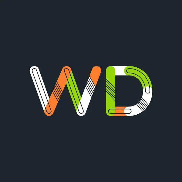 Tarjeta de visita del logotipo de WD Letters — Archivo Imágenes Vectoriales