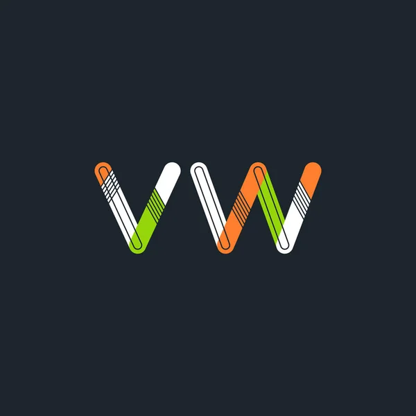VW letras conectadas logo — Archivo Imágenes Vectoriales