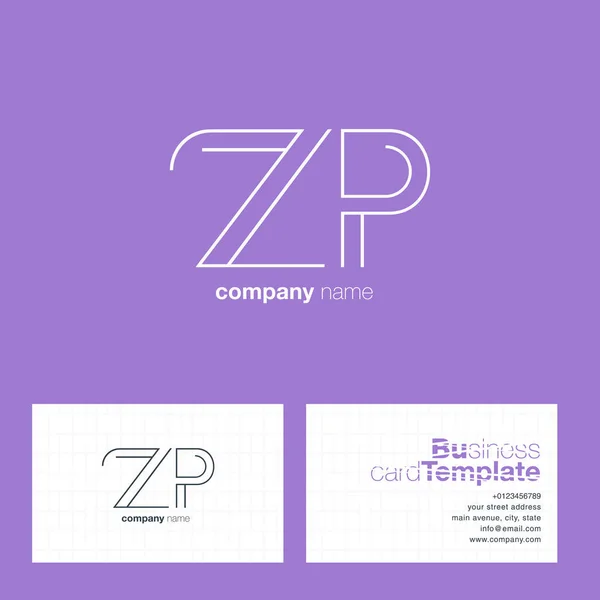 ZP Lettres Logo Carte de visite — Image vectorielle