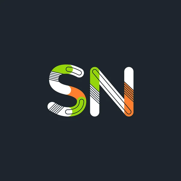 Logotipo de letras conectadas SN — Vector de stock