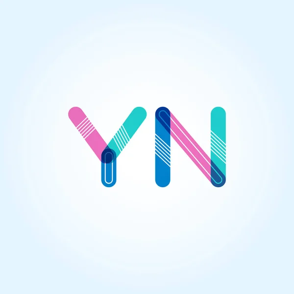 Logotipo de letras conectadas YN — Vector de stock