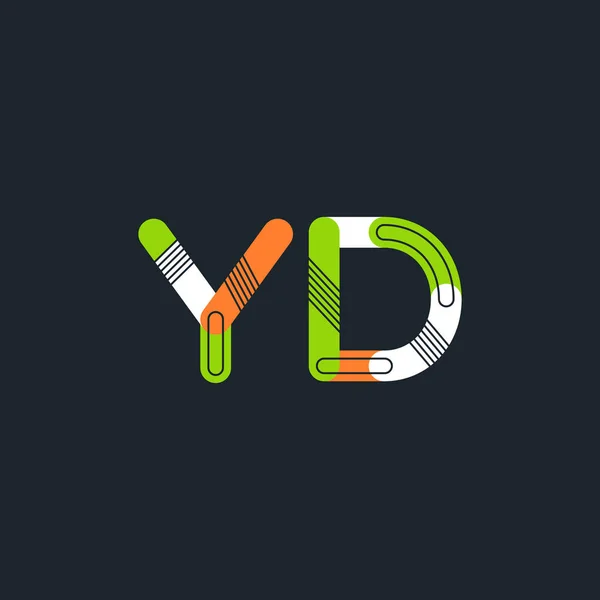 YD letras conectadas logo — Archivo Imágenes Vectoriales