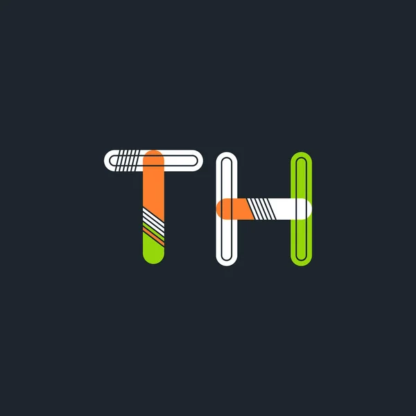 Th verbonden brieven logo — Stockvector