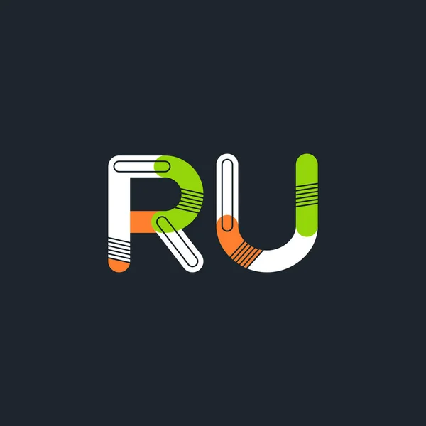 Logotipo de letras conectadas RU — Archivo Imágenes Vectoriales