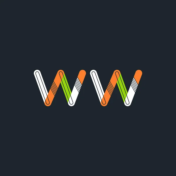 WW Letters Logo visitekaartje — Stockvector