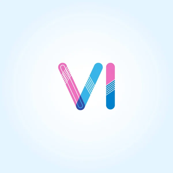 接続されている Vi 文字ロゴ — ストックベクタ