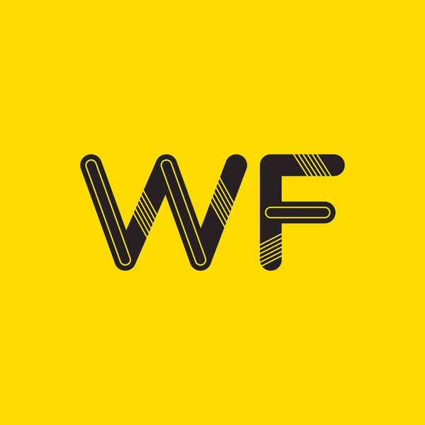 Cartas WF Logo cartão de visita —  Vetores de Stock