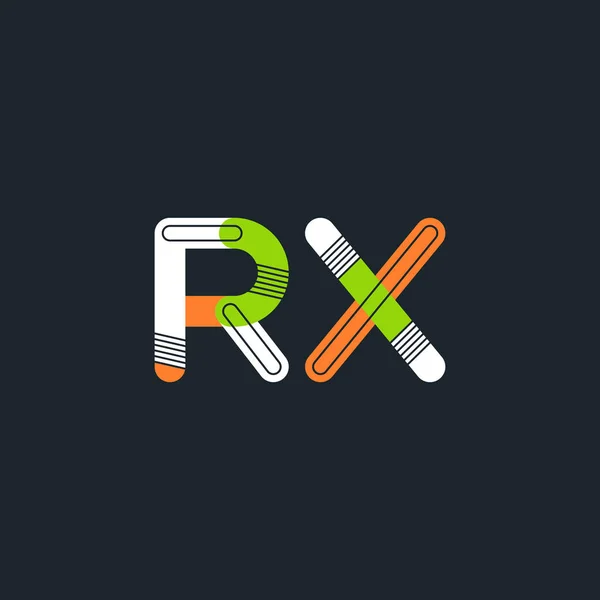 RX połączone listów logo — Wektor stockowy