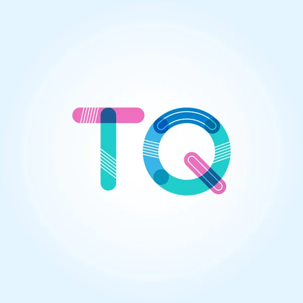 Logo huruf tersambung TQ - Stok Vektor