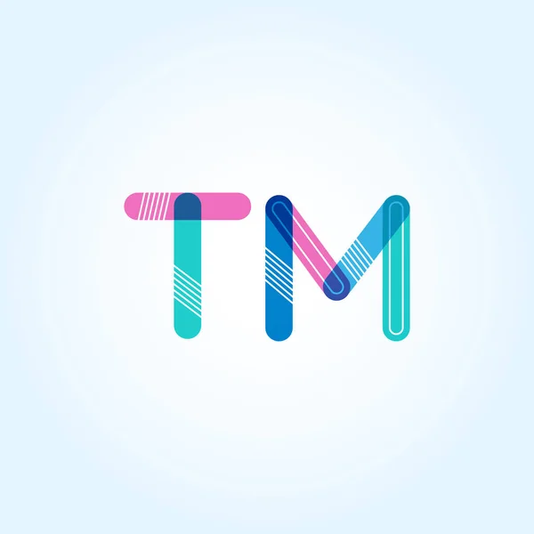TM letras conectadas logo — Vector de stock