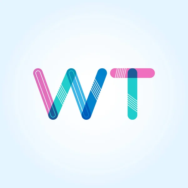 WT Lettres Logo Carte de visite — Image vectorielle