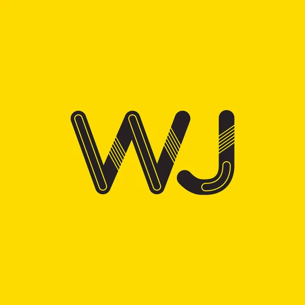 Cartas WJ Logo cartão de visita — Vetor de Stock