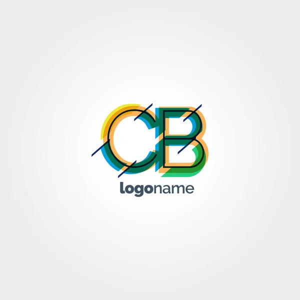 Logo CB lettres multicolores — Image vectorielle