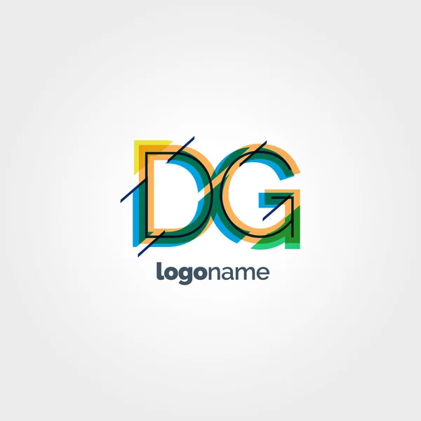 Logo lettres multicolores DG — Image vectorielle