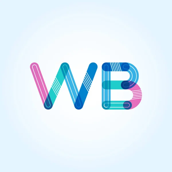 Wb 편지 로고 명함 — 스톡 벡터