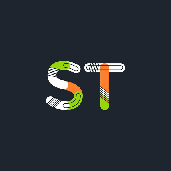 ST lettres connectées logo — Image vectorielle