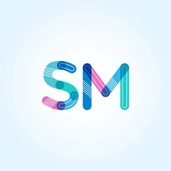 SM letras conectadas logo — Vector de stock