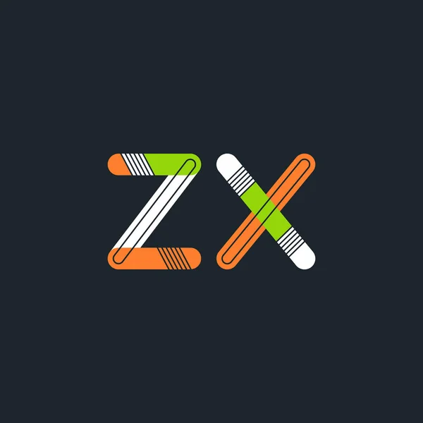 Zx 편지 로고 명함 — 스톡 벡터