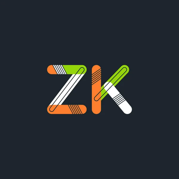 Zk 편지 로고 명함 — 스톡 벡터