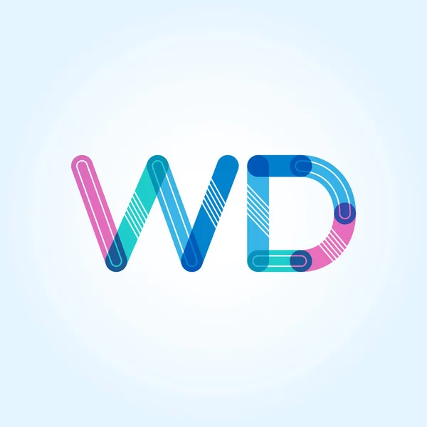 Tarjeta de visita del logotipo de WD Letters — Archivo Imágenes Vectoriales