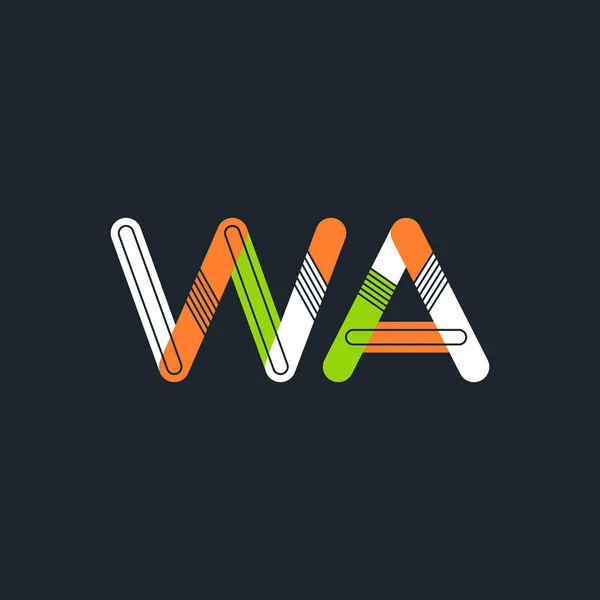 Kartu Bisnis Logo Huruf WA - Stok Vektor