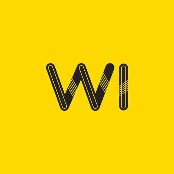 Wi γράμματα λογότυπο επαγγελματικής κάρτας — Διανυσματικό Αρχείο