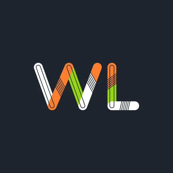 Tarjeta de visita del logotipo de WL Letters — Archivo Imágenes Vectoriales