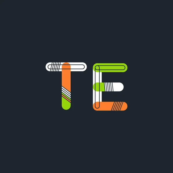 Te verbonden brieven logo — Stockvector