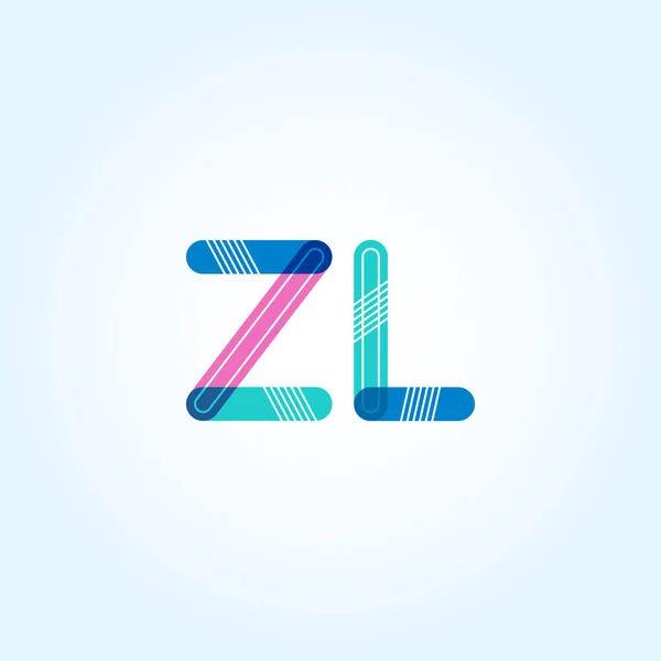 ZL Letters Logo Business Card — Stock Vector