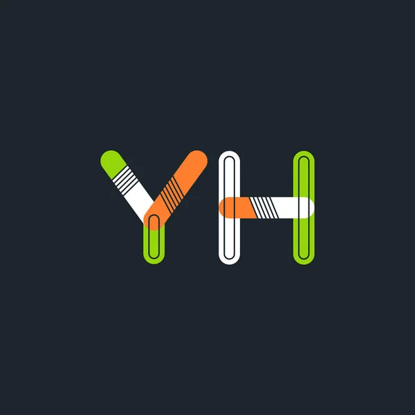 YH připojeny písmena loga — Stockový vektor