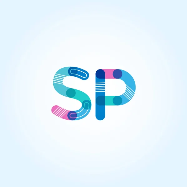 SP letras conectadas logo — Vector de stock