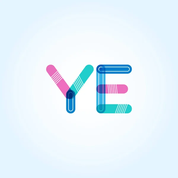YE letras conectadas logo — Vector de stock