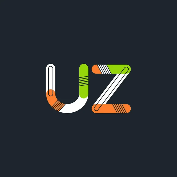 UZ letras conectadas logotipo — Vetor de Stock