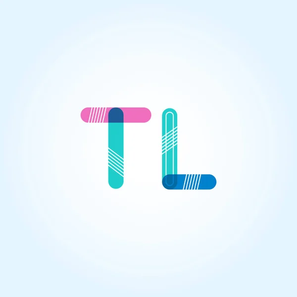 TL připojeny písmena loga — Stockový vektor