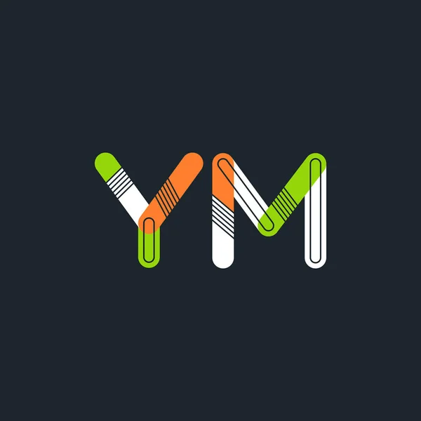 YM letras conectadas logotipo —  Vetores de Stock