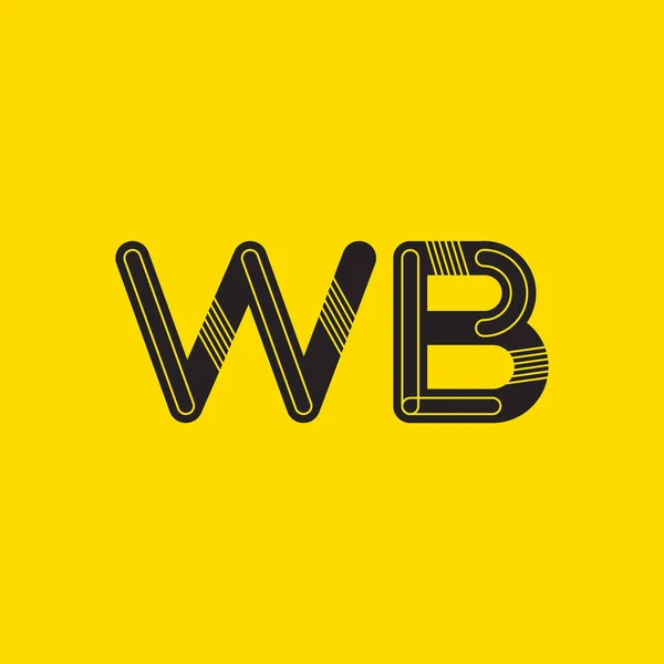 Cartas WB Logo cartão de visita — Vetor de Stock