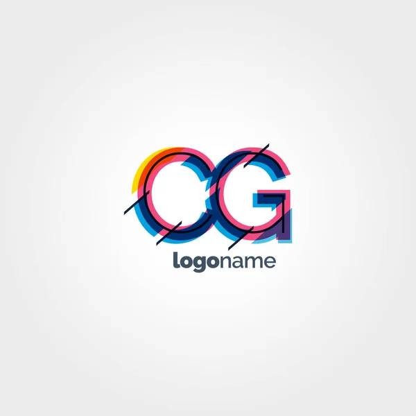 CG multicolour letters logo — Stock Vector