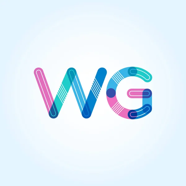 Tarjeta de visita del logotipo de WG Letters — Archivo Imágenes Vectoriales