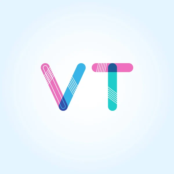 VT letras conectadas logo — Vector de stock