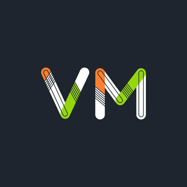 连接的 Vm 字母徽标 — 图库矢量图片