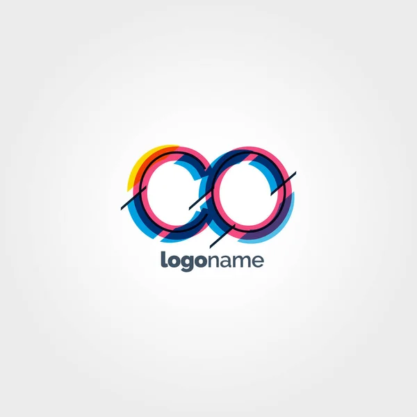 CO letras multicolor logo — Vector de stock