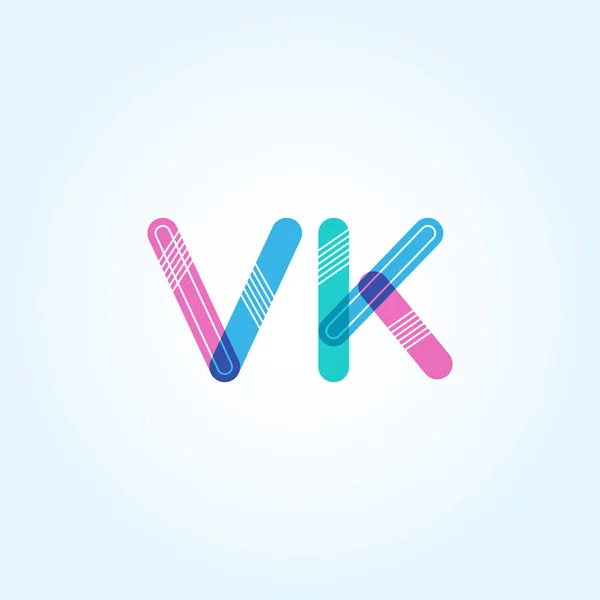 Logo VK letras conectadas — Vector de stock