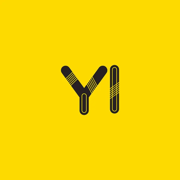 Yi kapcsolódó leveleket logó — Stock Vector