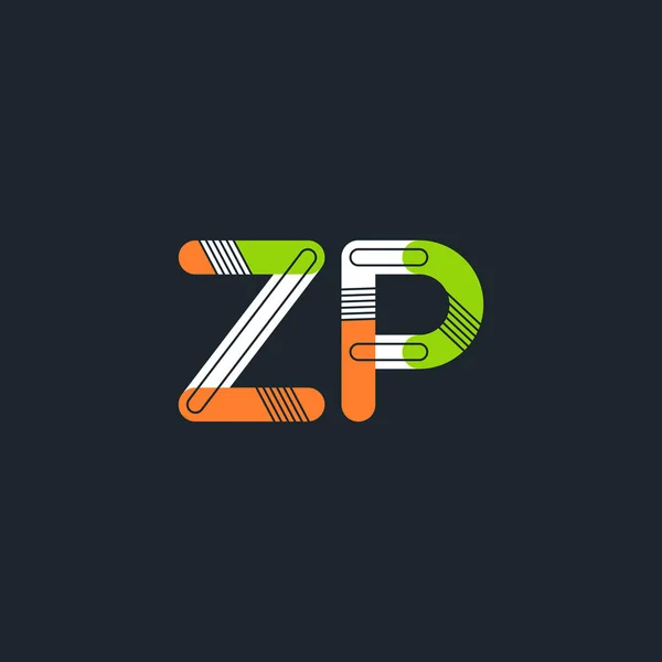 Zp 편지 로고 명함 — 스톡 벡터