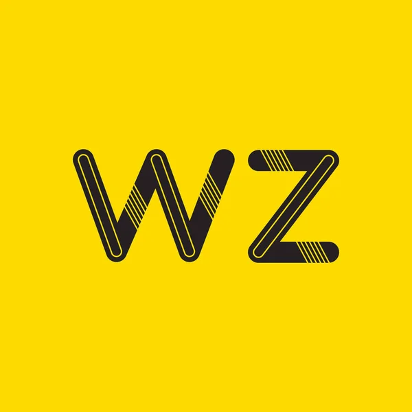 Cartas WZ Logo cartão de visita — Vetor de Stock