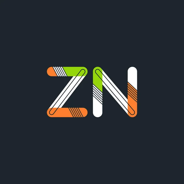 Zn Buchstaben Logo Visitenkarte — Stockvektor