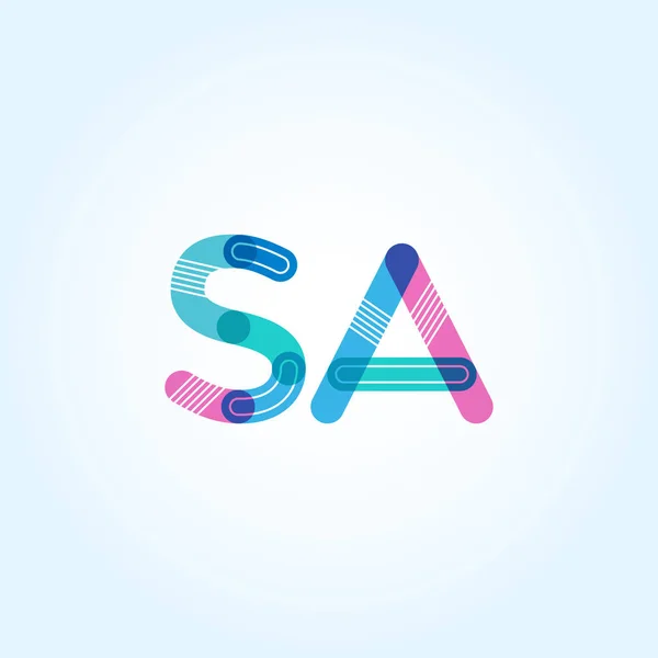 SA connected letters logo — Stock Vector